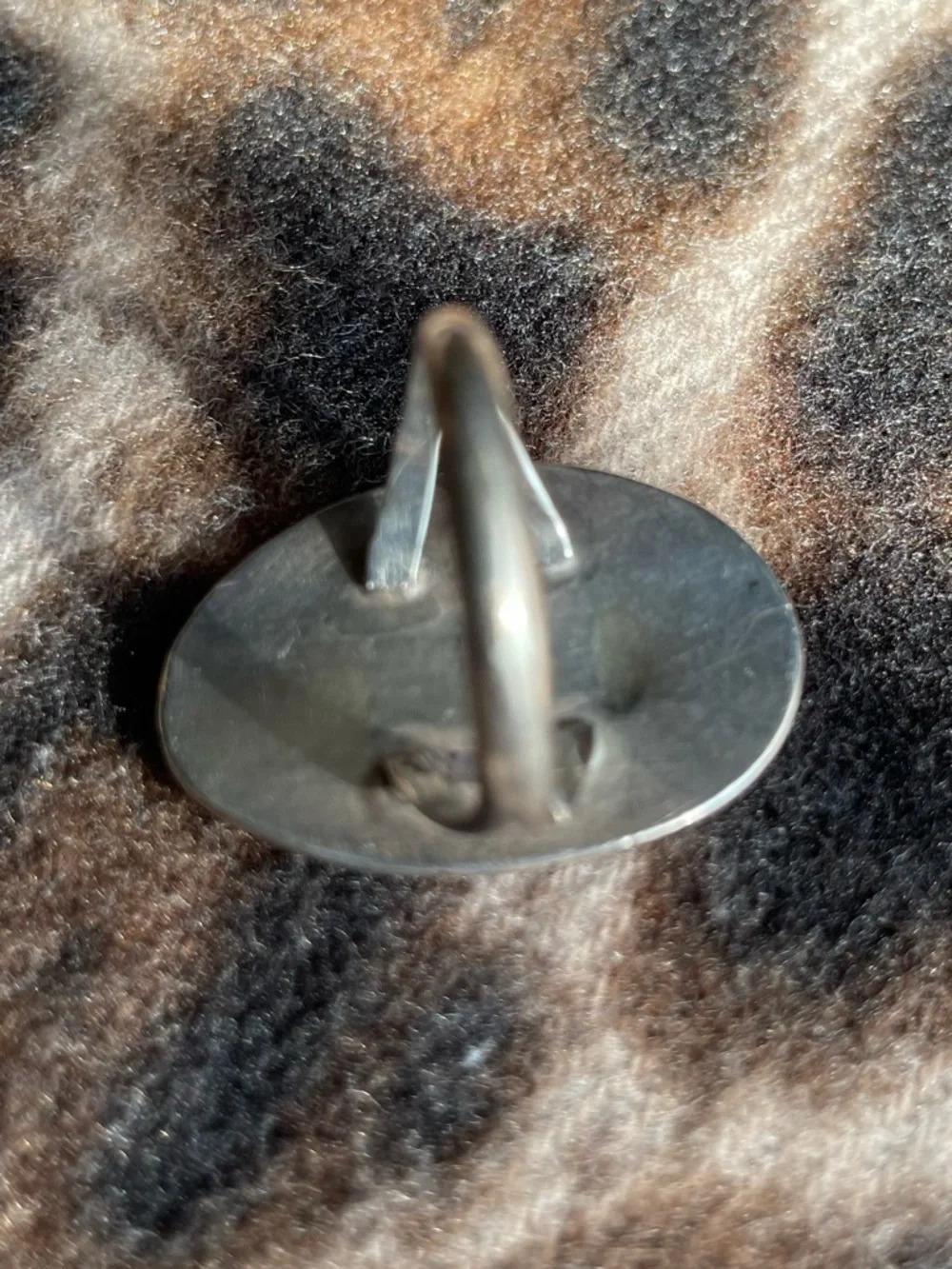 Mexican Cantera Opal Sterling Silver Vintage Handmade Concho Shadowbox Ring - Picture 9 of 10